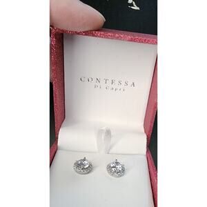 Contessa Di Capri Swarovski Crystal & Sterling Silver 925 Earrings